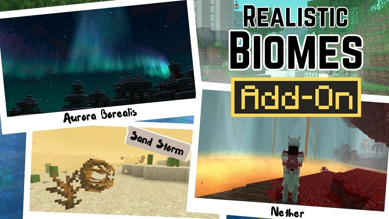 دانلود ادان Realistic Biomes برای ماینکرفت بدراک Realistic Biomes 1.2 Add-On