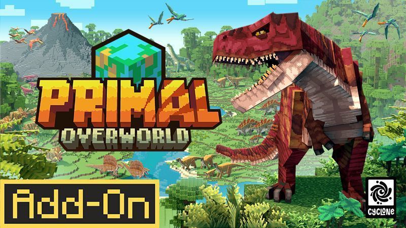 ادان ماینکرافت بدارک دایناسورها (Primal Overworld Add-On) ورژن 26.1
